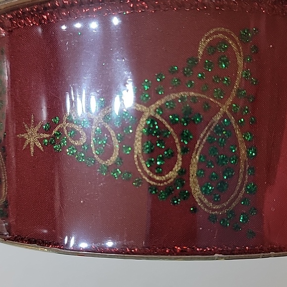 Festive Red and Green Holiday Ribbon - Picture 2 of 2